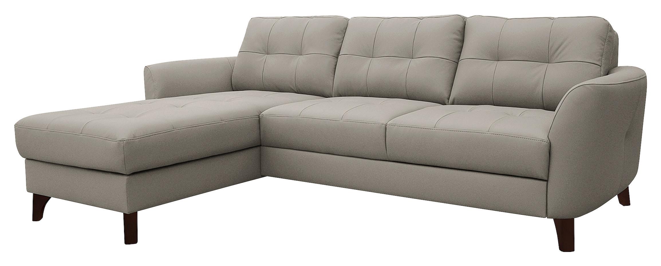 Ecksofa Nordic Plantinfarben S: 168x238 cm - Platinfarben/Buchefarben, Design, Leder/Textil (168/238cm) - Livetastic