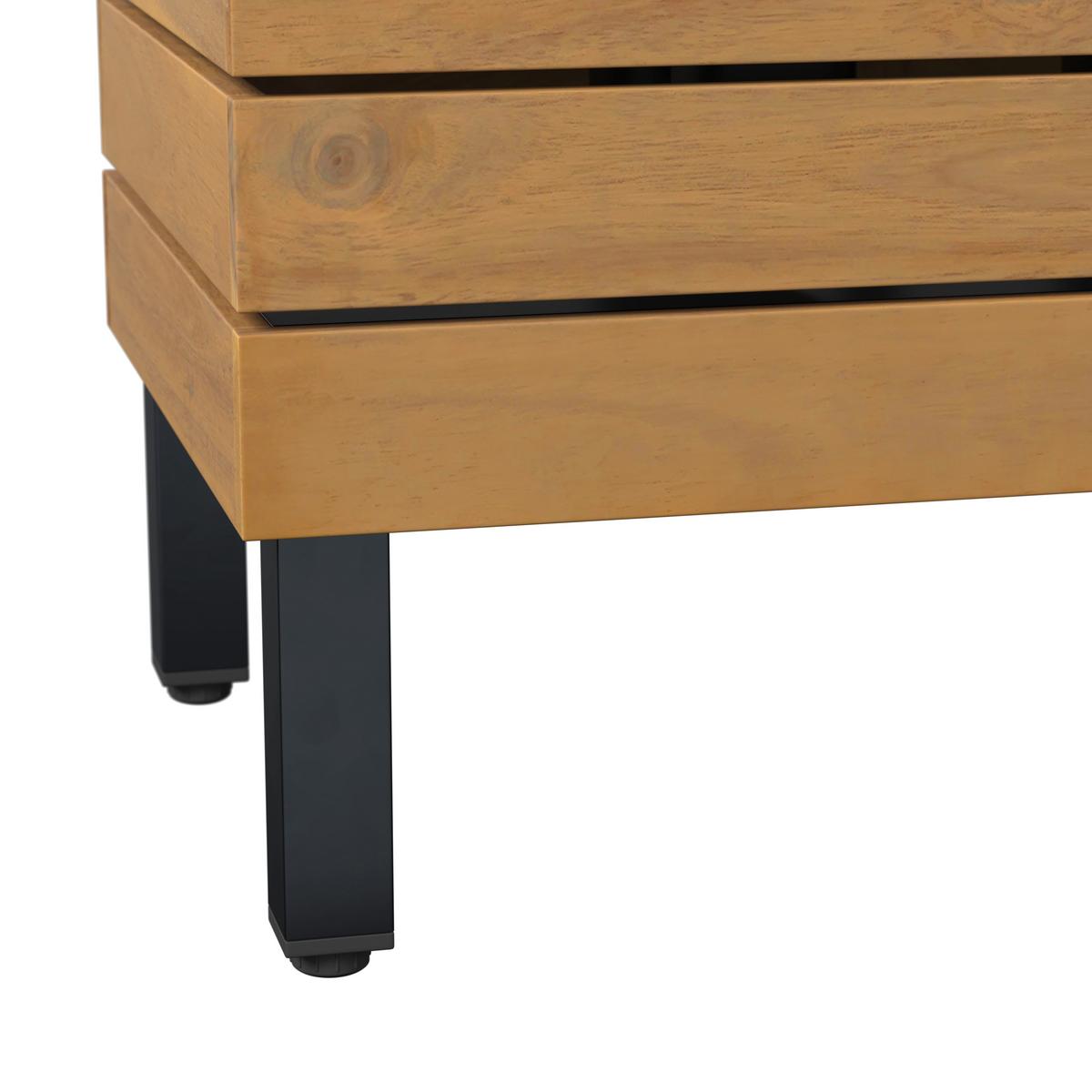 VYSOKÝ ZÁHON MARLO - čierna/farba akácie, Modern, kov/drevo (69/41/26cm) - Bessagi Garden