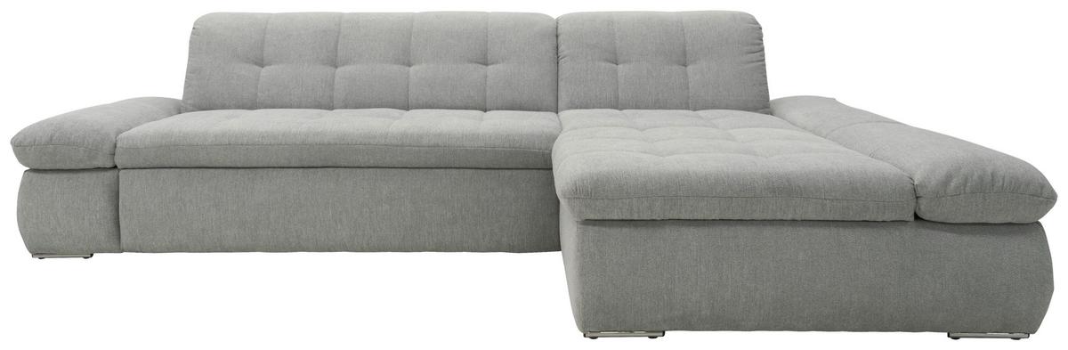 Ecksofa Moric Grau Mikrofaser - Chromfarben/Grau, KONVENTIONELL, Textil (300/172cm) - MID.YOU