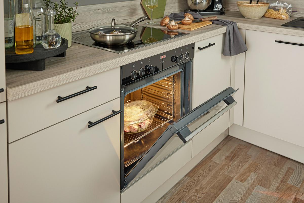 ROHOVÁ KUCHYŇ PN80/100-TOP- - šedá/černá, Moderní, kov/kompozitní dřevo (285/175cm) - Pino