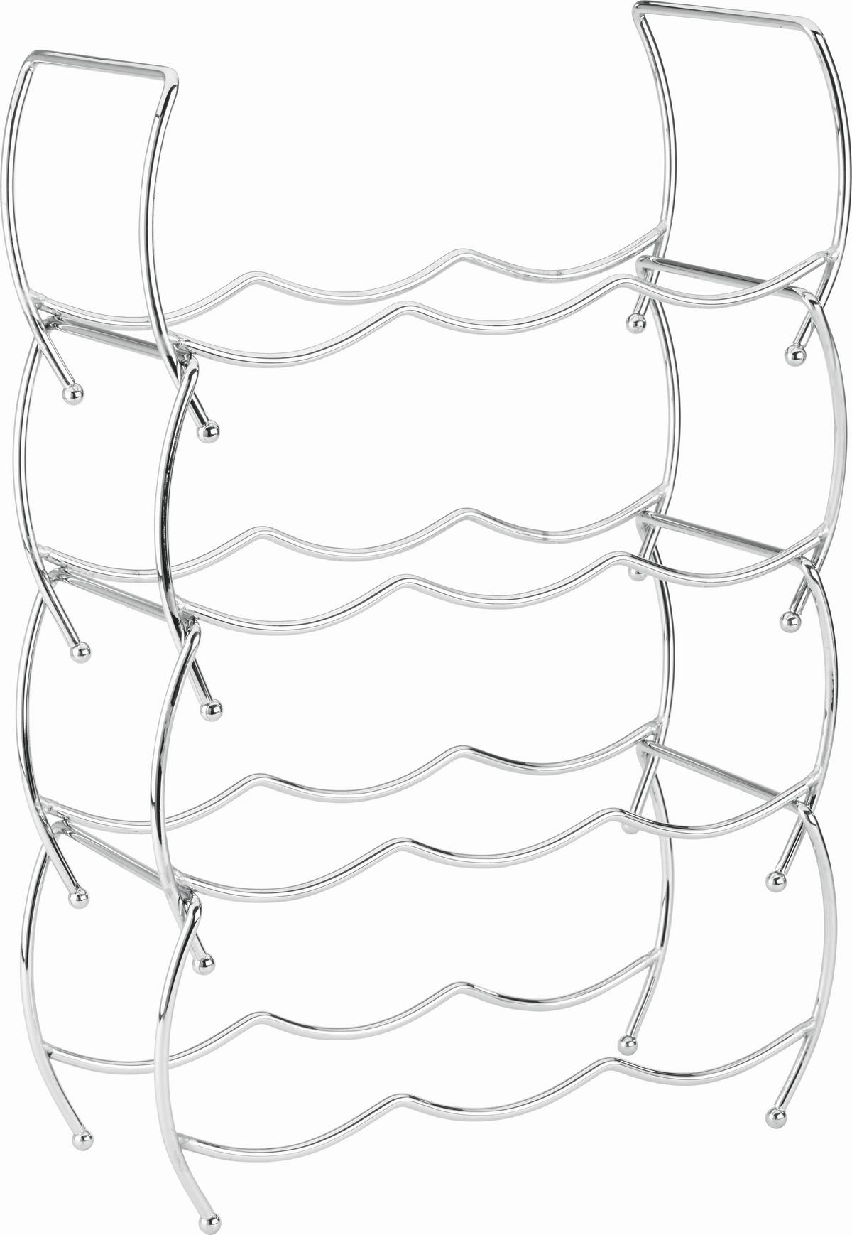 REGÁL NA VÍNO GIOVANNI - chrómová, kov (32,5/49/14cm) - Modern Living