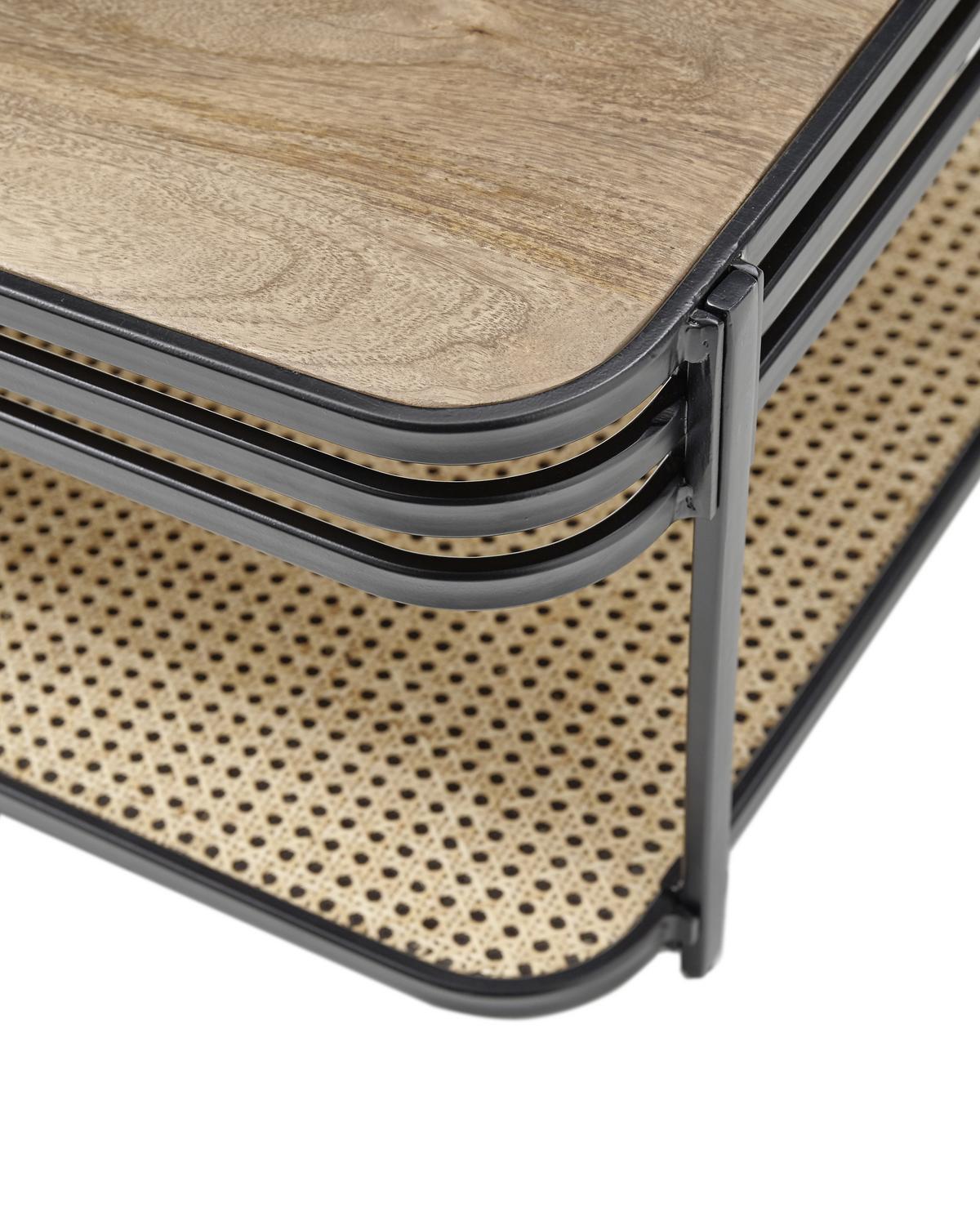 KONFERENČNÍ STOLEK BOMI - černá/barvy akácie, Konvenční, kov/dřevo (92/40/60cm)