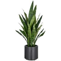 Kunstpflanze Grün Schwarz B: 25 cm - Schwarz/Grün, Basics, Kunststoff (25/90/25cm) - P & B