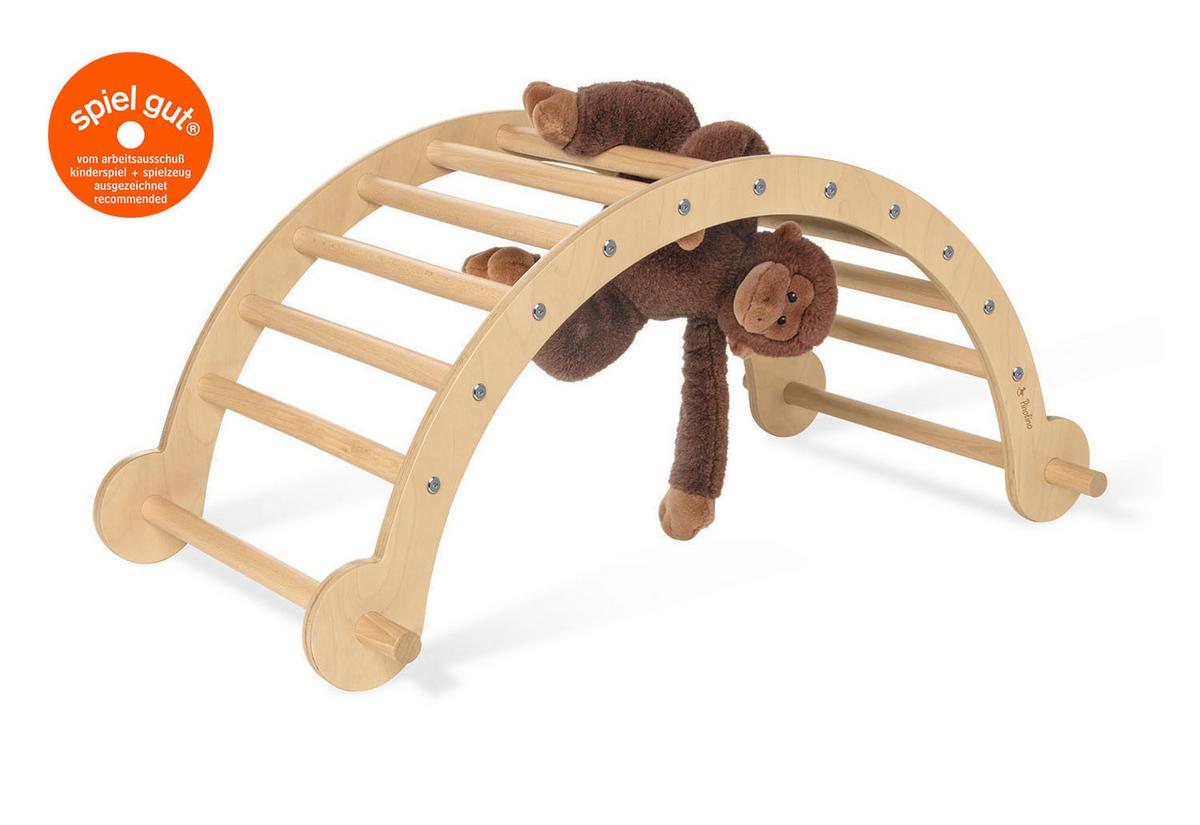 Kletterbogen und Wippe Kari - Birkefarben/Buchefarben, Basics, Holz (104/46cm) - Pinolino