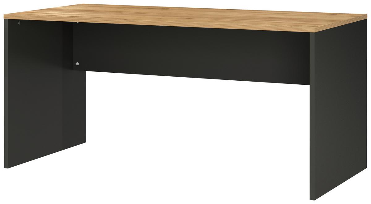 Schreibtisch B158cm H 75cm Lissabon Eichefarben - Eichefarben/Graphitfarben, MODERN, Holzwerkstoff (158/75/79cm) - Germania