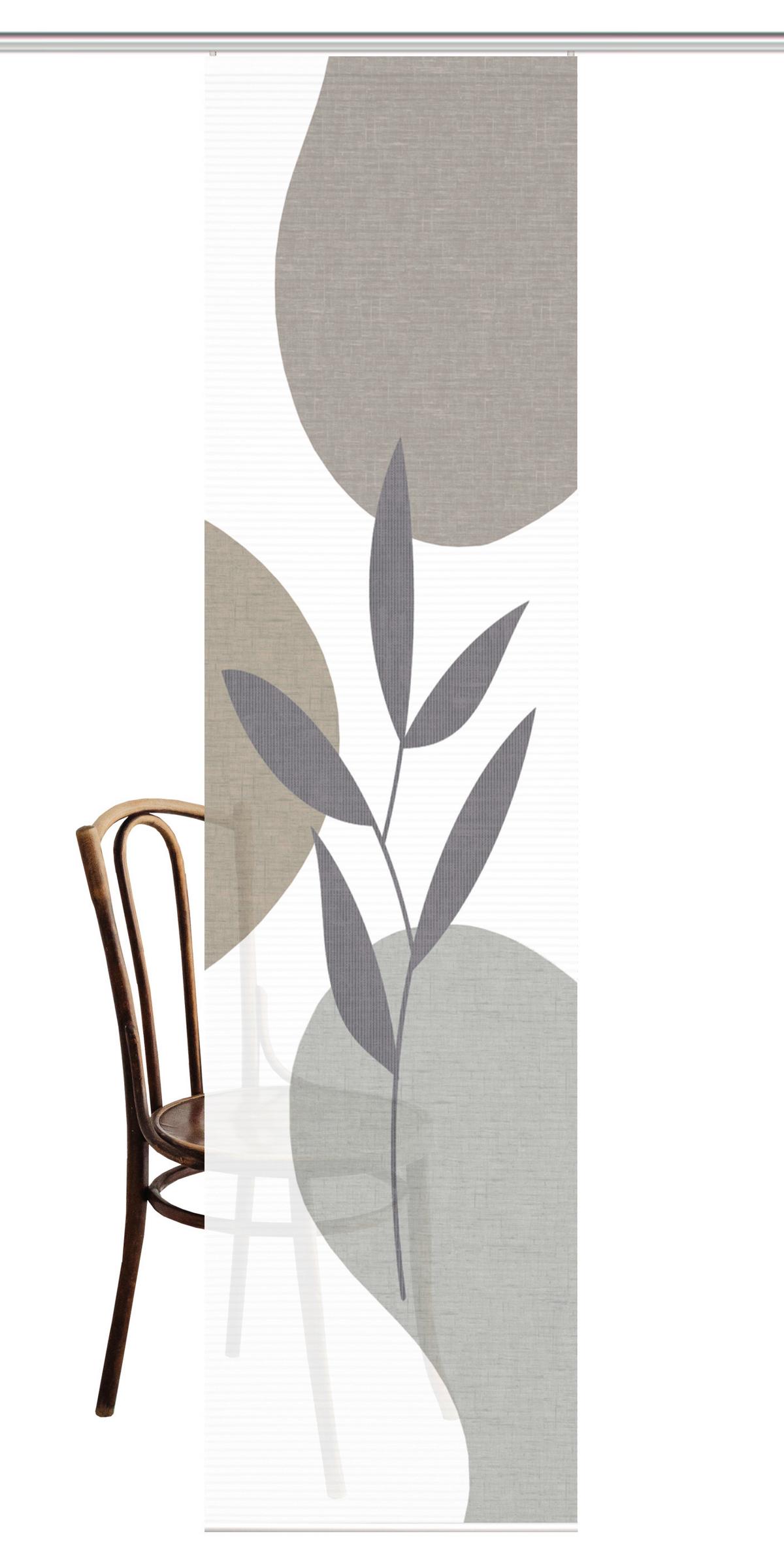 Flächenvorhang Fronda Weiß Taupe B: 60 cm - Taupe/Weiß, Natur, Textil (60/245cm)