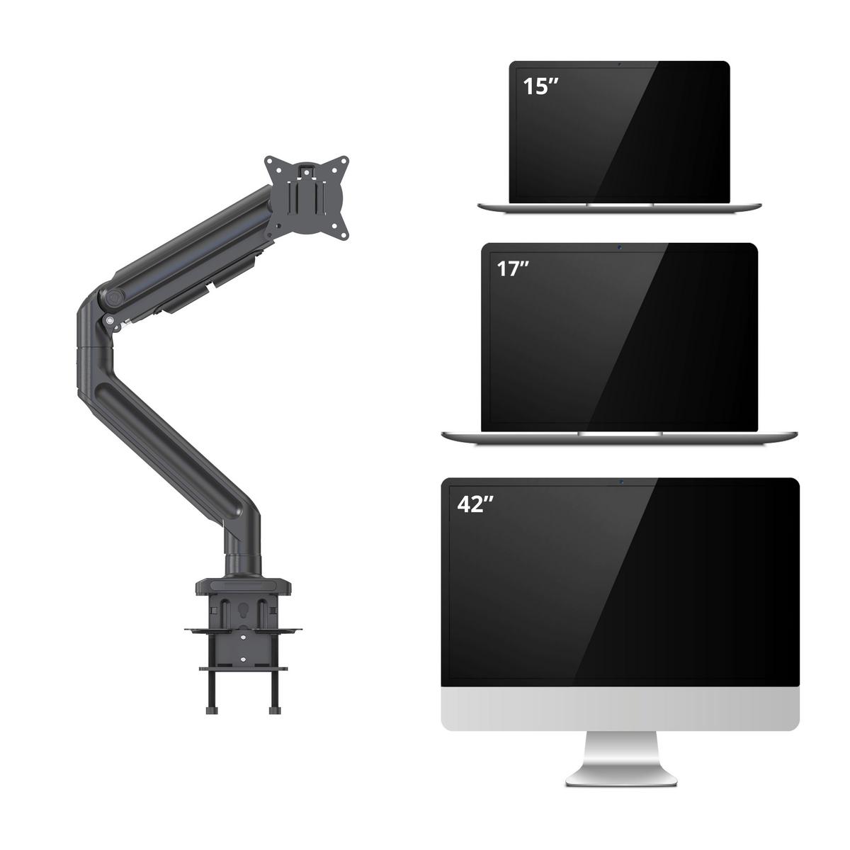 Monitor-Halterung Schwarz B: 40 cm - Schwarz, MODERN, Metall (40/56,5/53,3cm) - MID.YOU