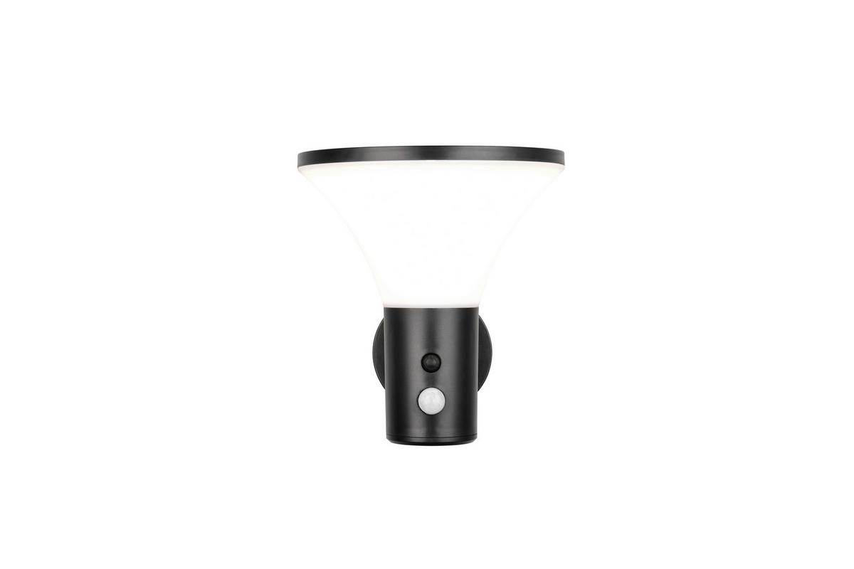 AUßENWANDLEUCHTE 1flg., 4000K, kaltweiß - Schwarz/Weiß, Design, Kunststoff (19/17,5/21,5cm)