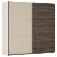 Schwebetürenschrank Sajo-extra 218cm, Champagner - Eiche dunkel/Champagner, Trend, Holzwerkstoff (218/210/59cm)