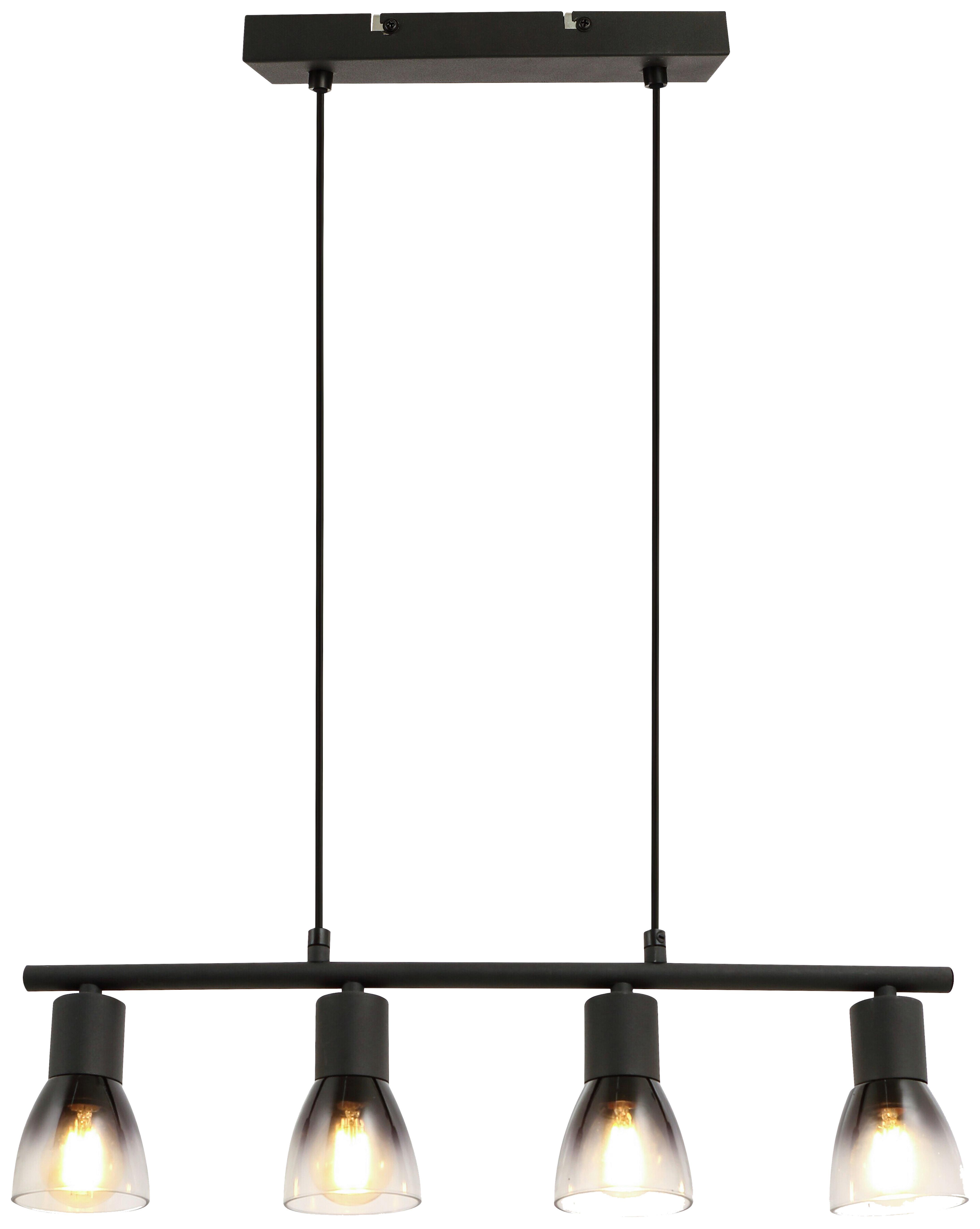 ZÁVESNÉ SVIETIDLO HIZ - čierna, Modern, kov/sklo (50/7,2/120cm) - Modern Living