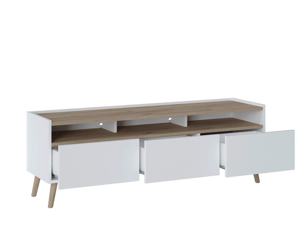 NÍZKÁ KOMODA SKANDI - bílá/přírodní barvy, Konvenční, dřevo/kompozitní dřevo (149,7/51,7/41,7cm)