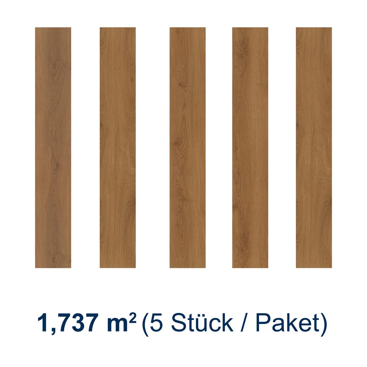 Designboden Eichefarben /mokka Landhausdiele Stärke 6,5mm - Eichefarben/Mokka, Basics, Kunststoff (152.4/22.8/0.65cm)
