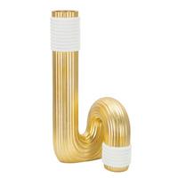 Vase Bann Big Goldfarben, Weiß B: 15,3 Cm - Goldfarben/Weiß, Basics, Kunststoff (15.30/30.5/13cm)