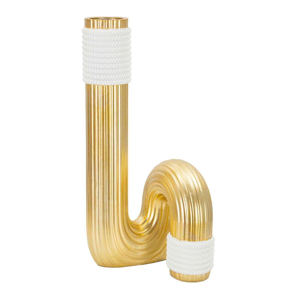 Vase Bann Big Goldfarben, Weiß B: 15,3 cm