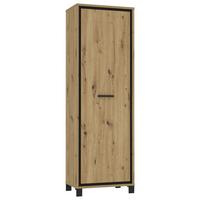 Garderobenschrank Trondheim Eiche Dekor B: 64,4 Cm - Eichefarben/Schwarz, Basics, Holzwerkstoff/Kunststoff (64,4/199,4/41,5cm) - Livetastic
