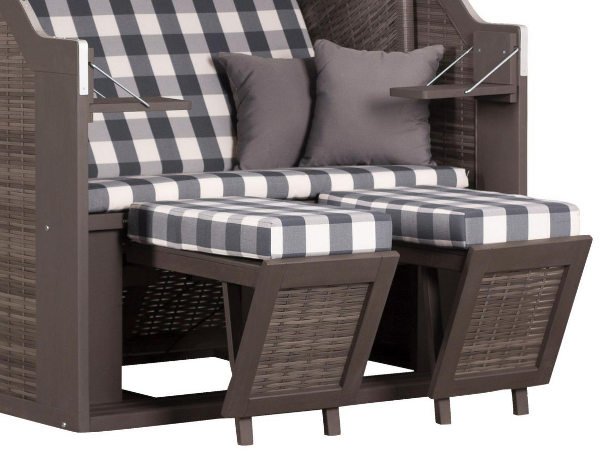 Strandkorb Ostsee Devries 2-Sitzer - Basics, Holz (120/160/80cm) - Gardenson