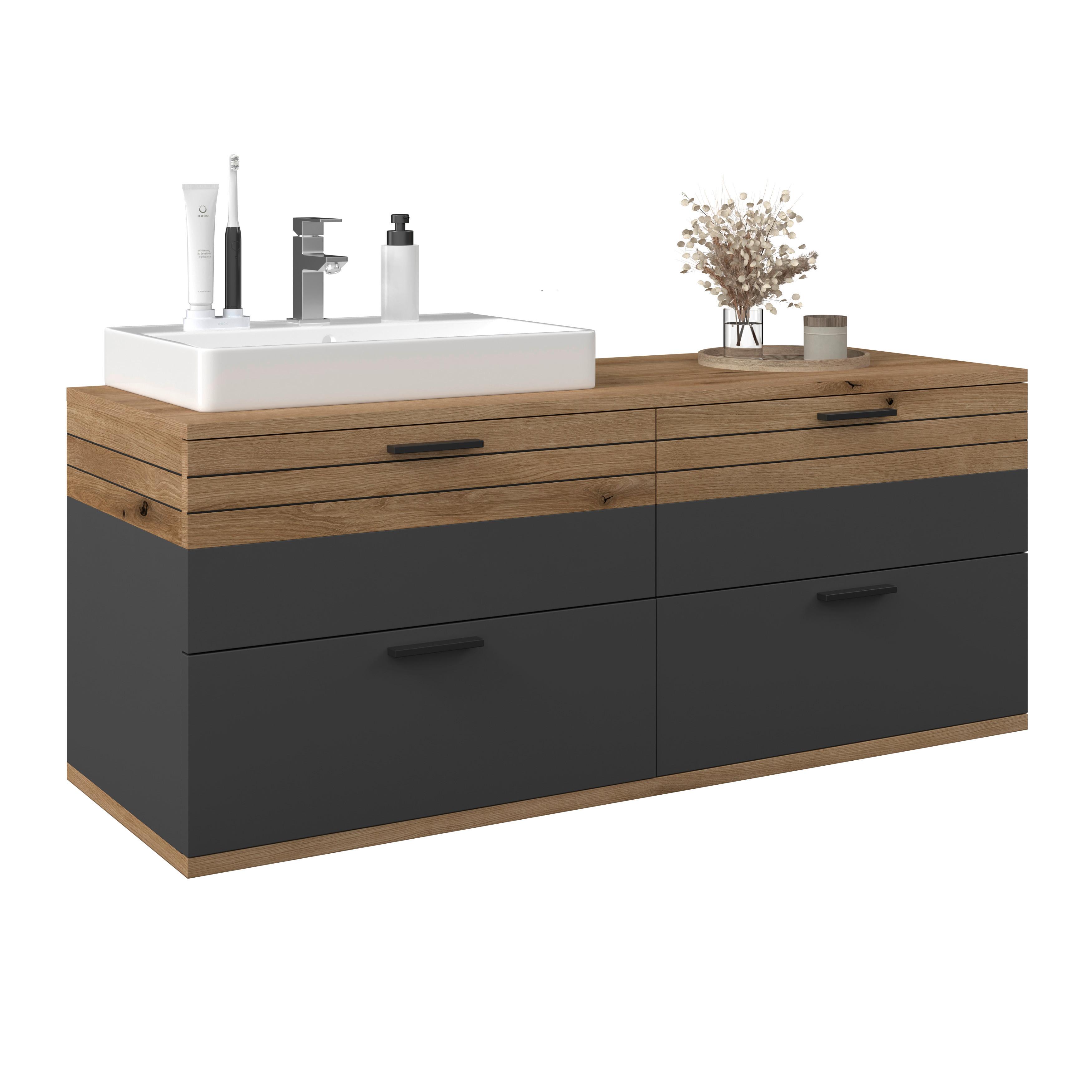 Waschbeckenunterschrank Cotia Cotlu B: 57 cm Anthrazit