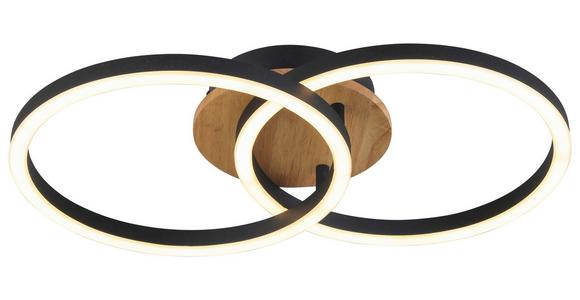 Led-deckenleuchte Karo L: 50 Cm - Eichefarben/Schwarz, MODERN, Holz/Kunststoff (50/30/7,4cm) - Luca Bessoni