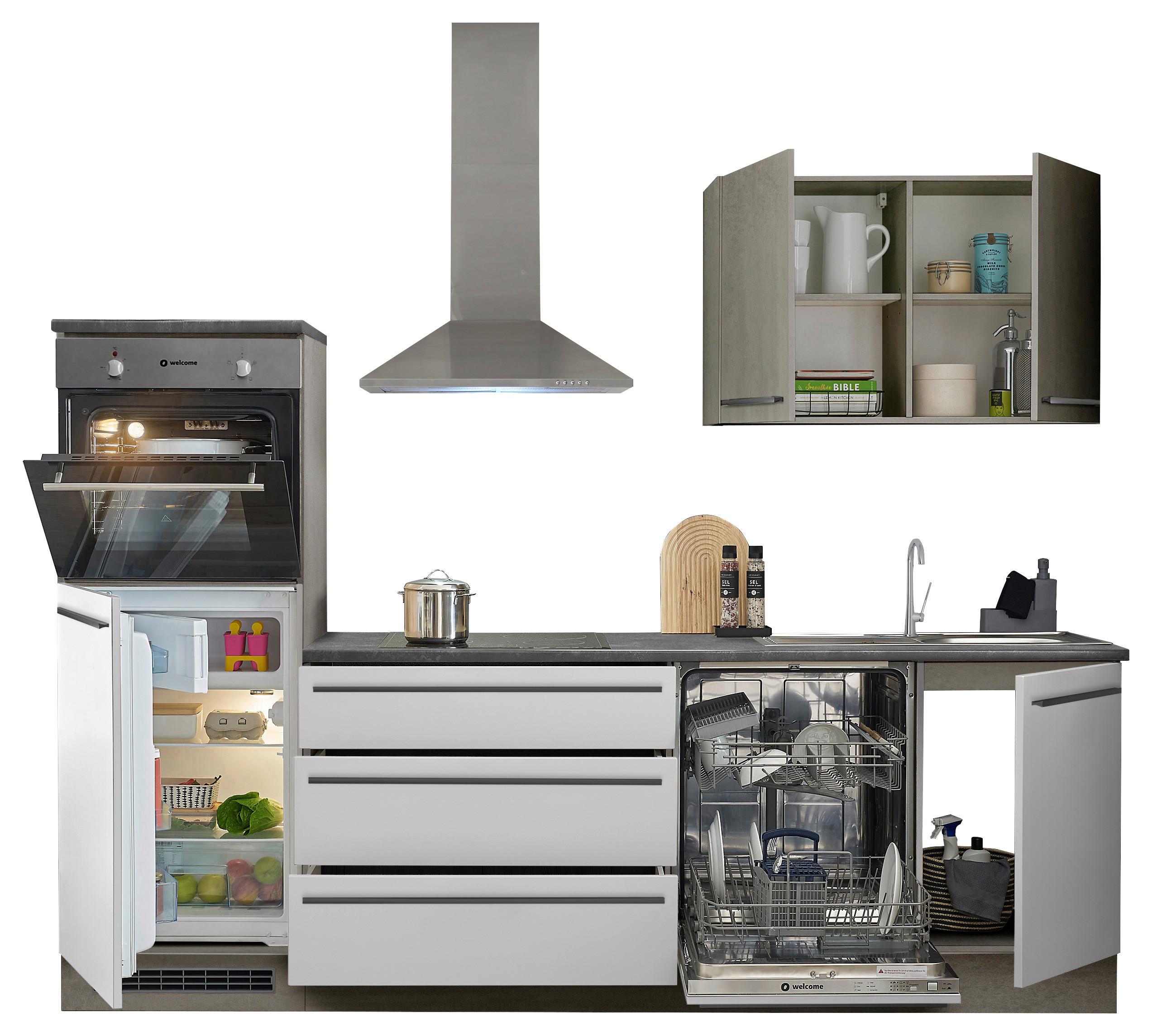 Küchenblock Toulouse Anthrazit, Weiß B: 260 Cm - Anthrazit/Weiß, Basics, Holzwerkstoff (260cm) - MID.YOU