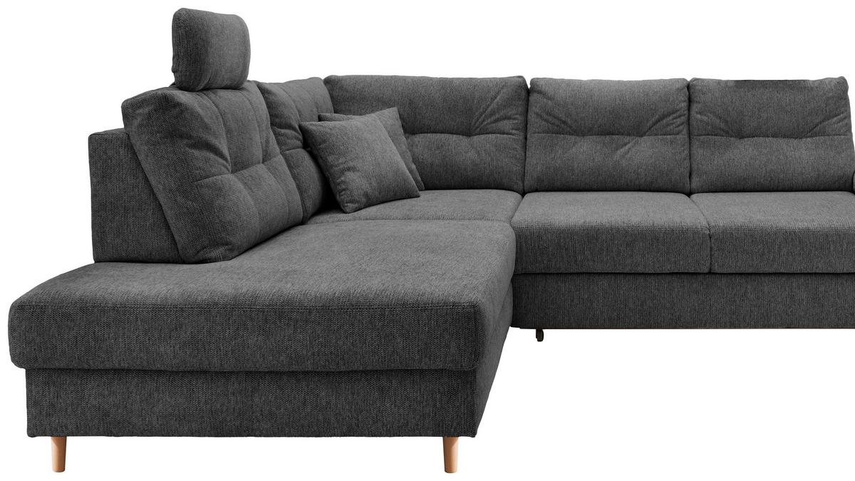 Ecksofa Brizzini Anthrazit S: 206x264 Cm - Anthrazit/Naturfarben, MODERN, Textil (206/264cm) - Livetastic