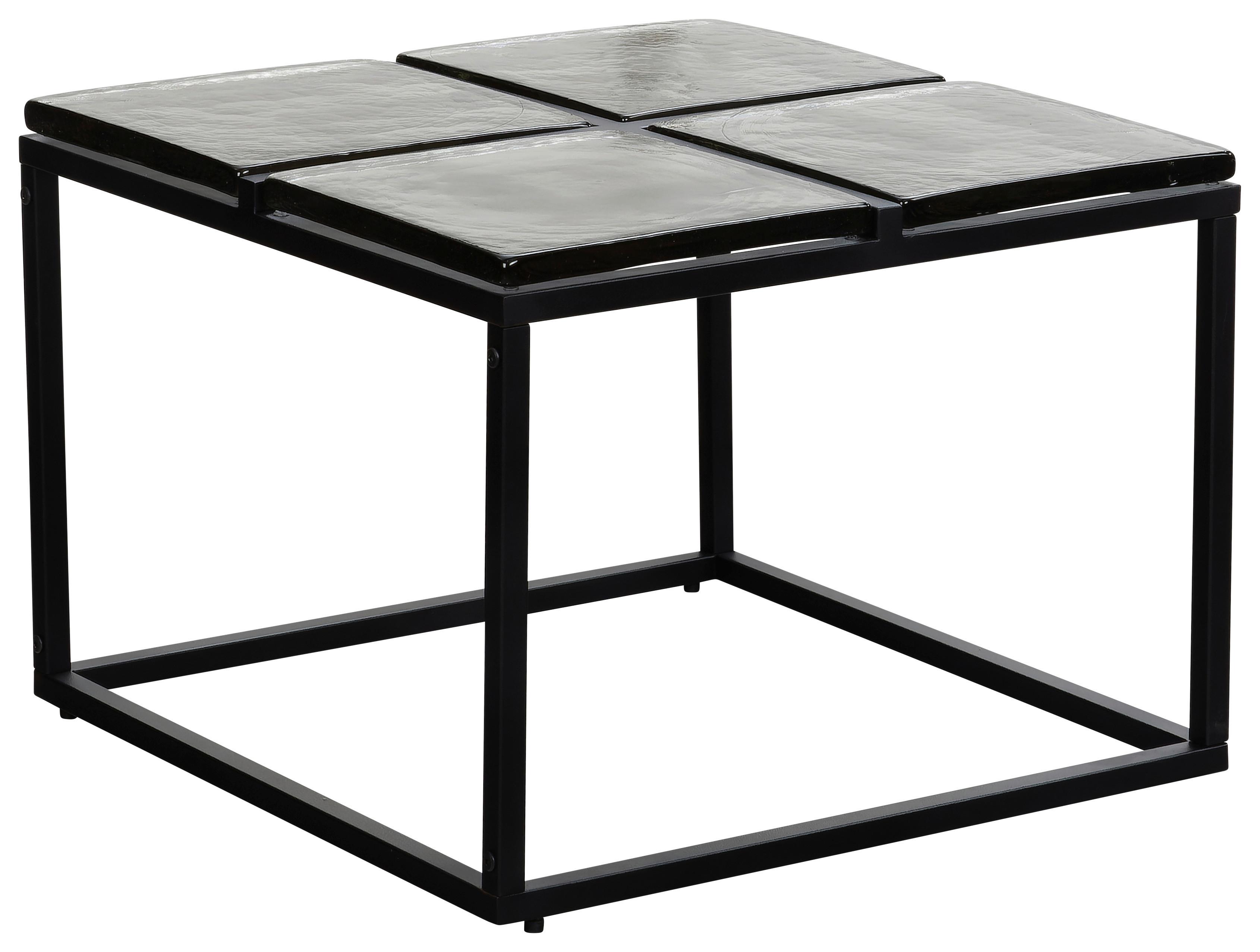 Couchtisch Schwarz L: 58 cm - Schwarz, Design, Glas/Metall (58/58/43,5cm) - MID.YOU