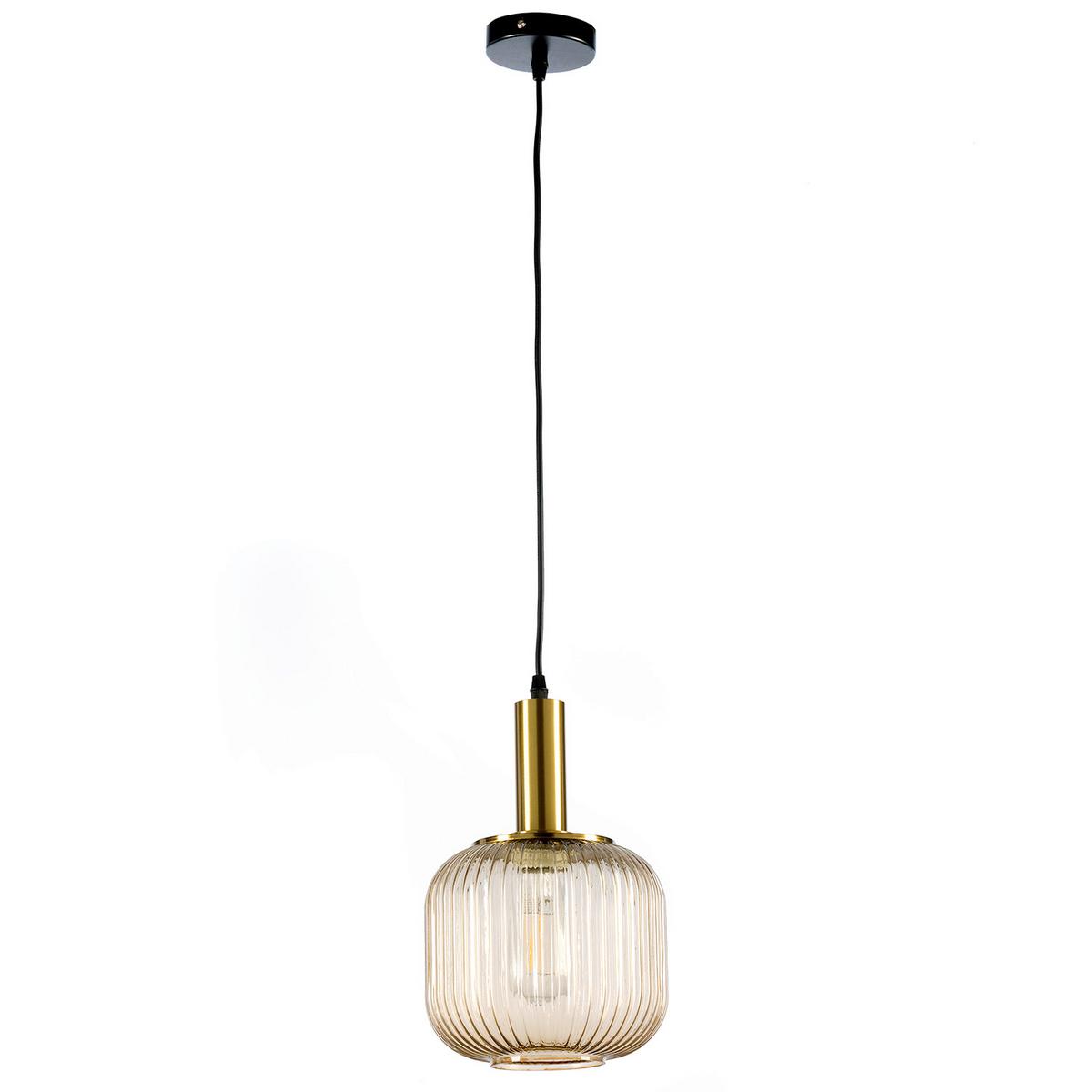 Hängeleuchte Doroty Braun D: 20 cm - Braun, KONVENTIONELL, Metall (20/105cm)