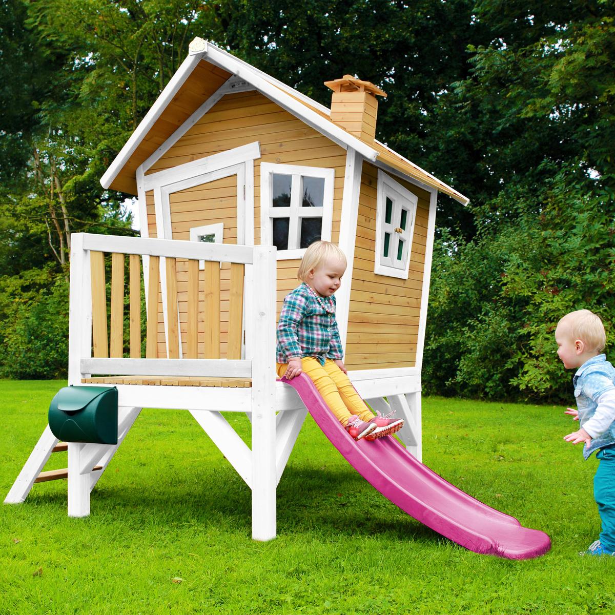 Spielhaus A030.045.41 - Lila/Braun, KONVENTIONELL, Holz/Kunststoff (264/203/177cm) - Ambia Garden