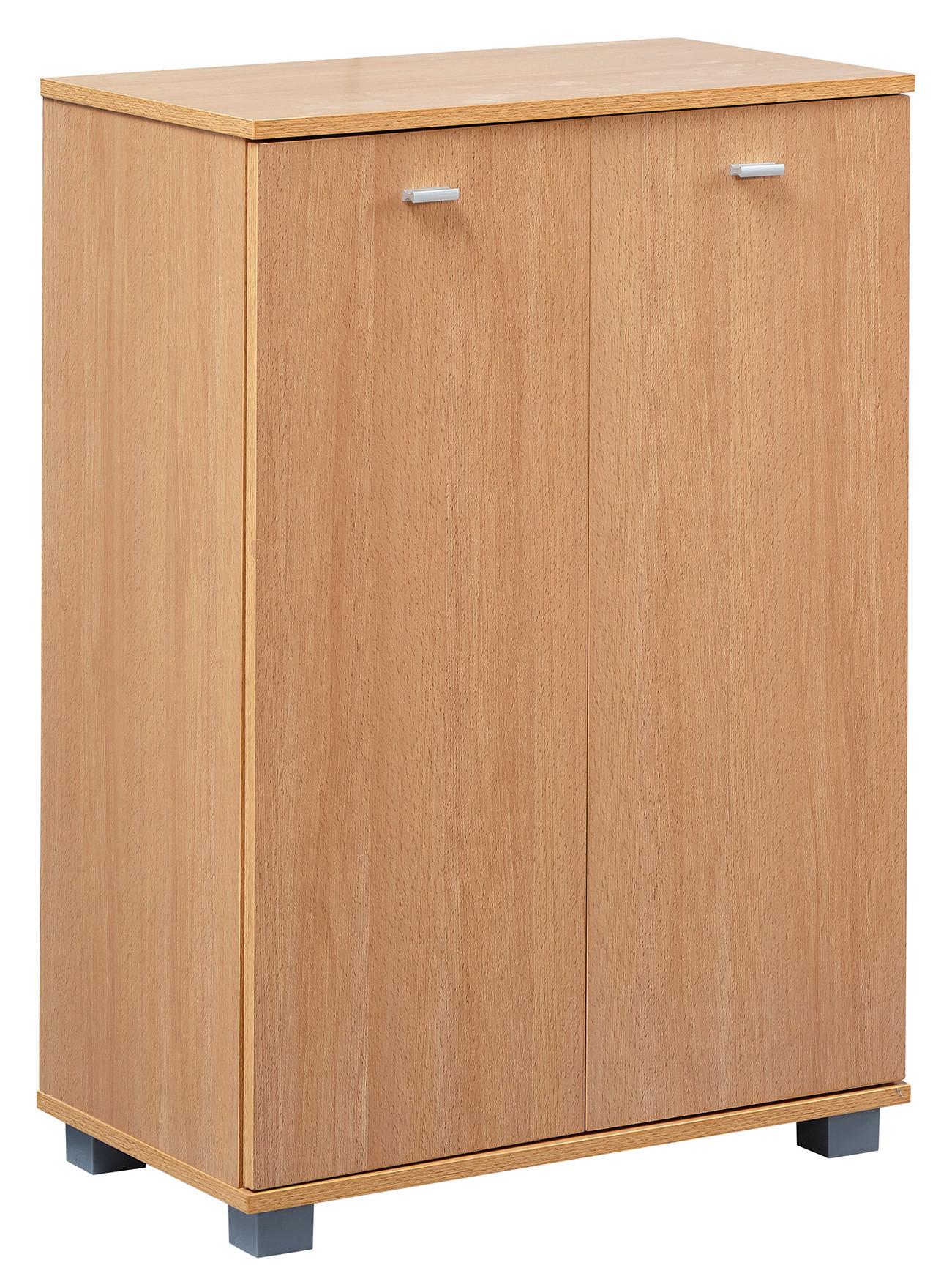 Skříňka na boty Taja buk - šedá/barvy stříbra, Konvenční, kompozitní dřevo (60/90/35cm) - MID.YOU