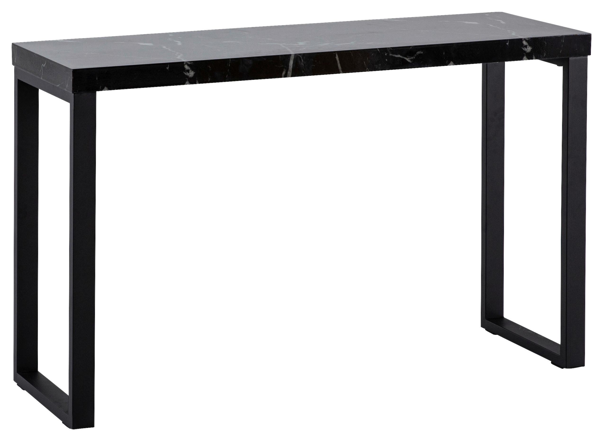 Konsolentisch Schwarz L: 120 cm - Schwarz, Design, Holzwerkstoff/Metall (120/40/76cm) - MID.YOU
