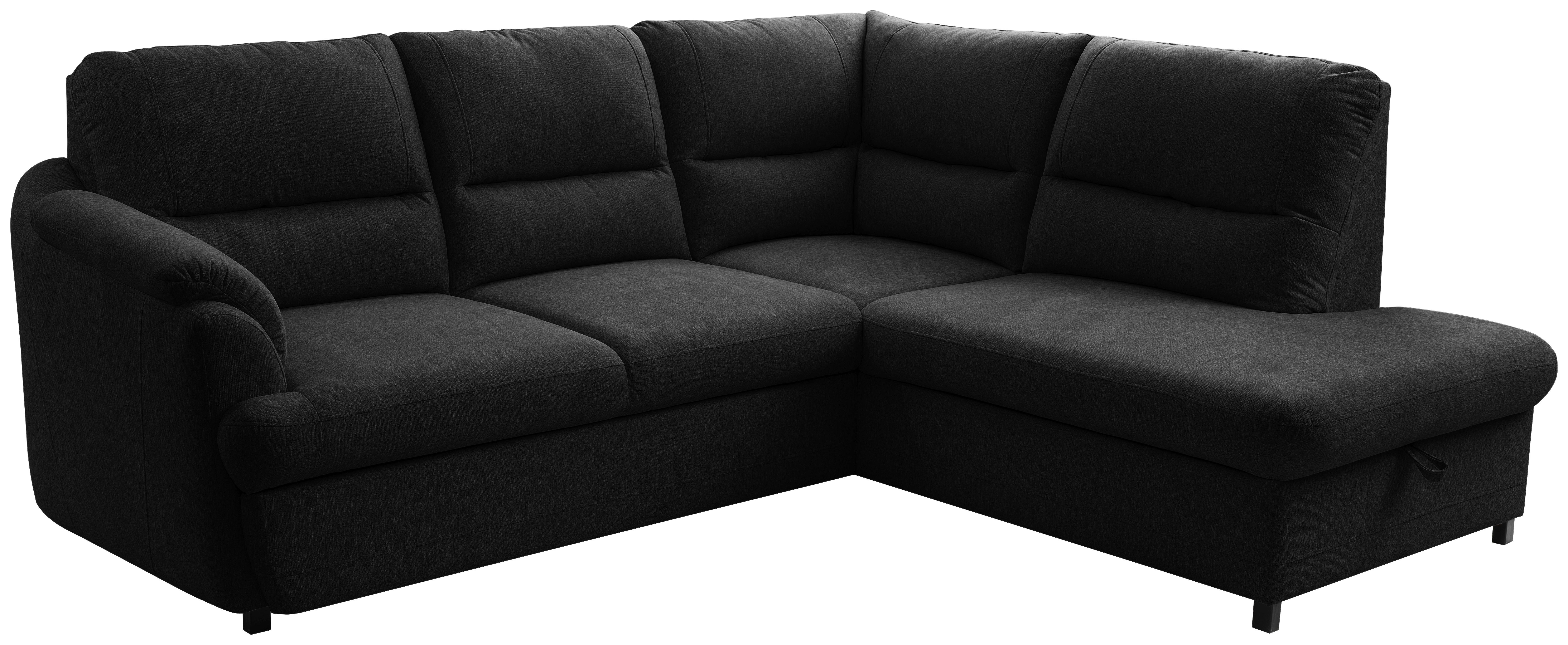 Ecksofa Gusto Graphitfarben S: 240x200 cm - Greige/Schwarz, Basics, Textil (240/200cm)