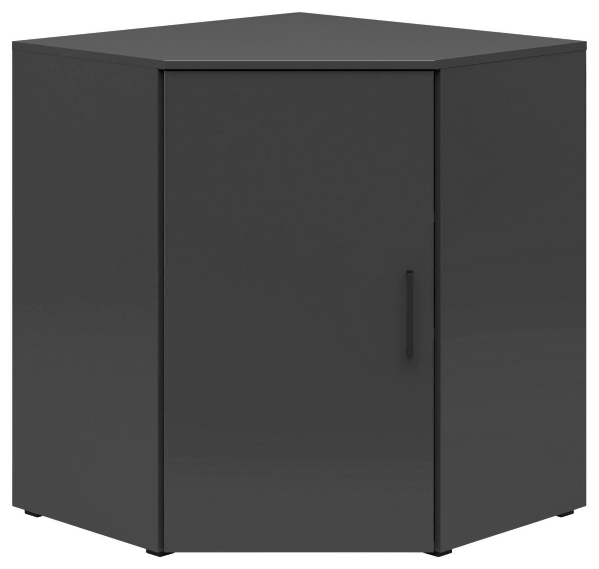 Rohová komoda MULTISTAURAUM š: 101 cm - černá/barvy grafitu, Moderní, kompozitní dřevo/plast (71,5/71,5cm)