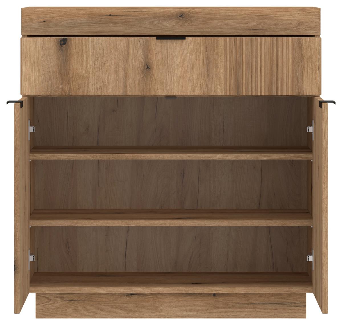 Kommode Delamar Eichefarben Dekor B: 88,2 Cm - Eichefarben/Schwarz, Trend, Holzwerkstoff (88,2/92,5/39,6cm)