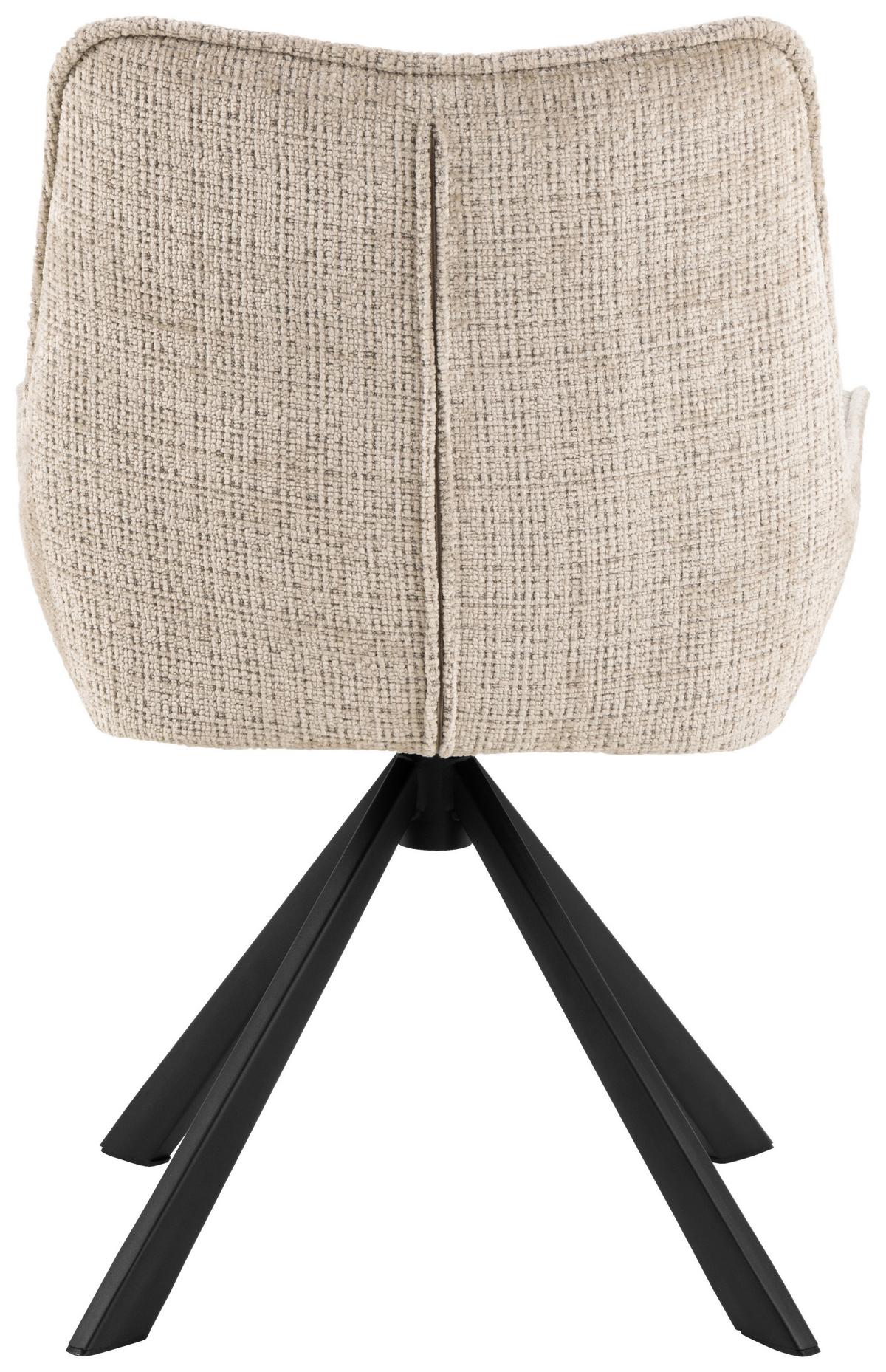 STOLIČKA EDDIE - čierna/béžová, Trend, kov/textil (59/81/56cm) - MID.YOU