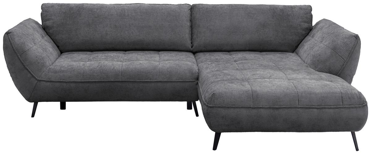 Ecksofa Samoa Anthrazit S: 282x187 cm - Anthrazit/Schwarz, Design, Textil (282/187cm) - Livetastic