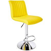 Barhocker höhenverstellbar mit Lehne Party Gelb/Chrom - Chromfarben/Gelb, MODERN, Textil/Metall (43/91-112/54cm) - MID.YOU