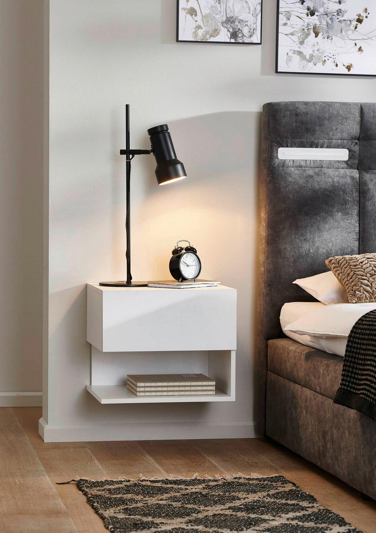 Nachttisch Faro, Weiß B: 44 Cm - Weiß, MODERN, Holzwerkstoff (44/37/40cm) - MID.YOU