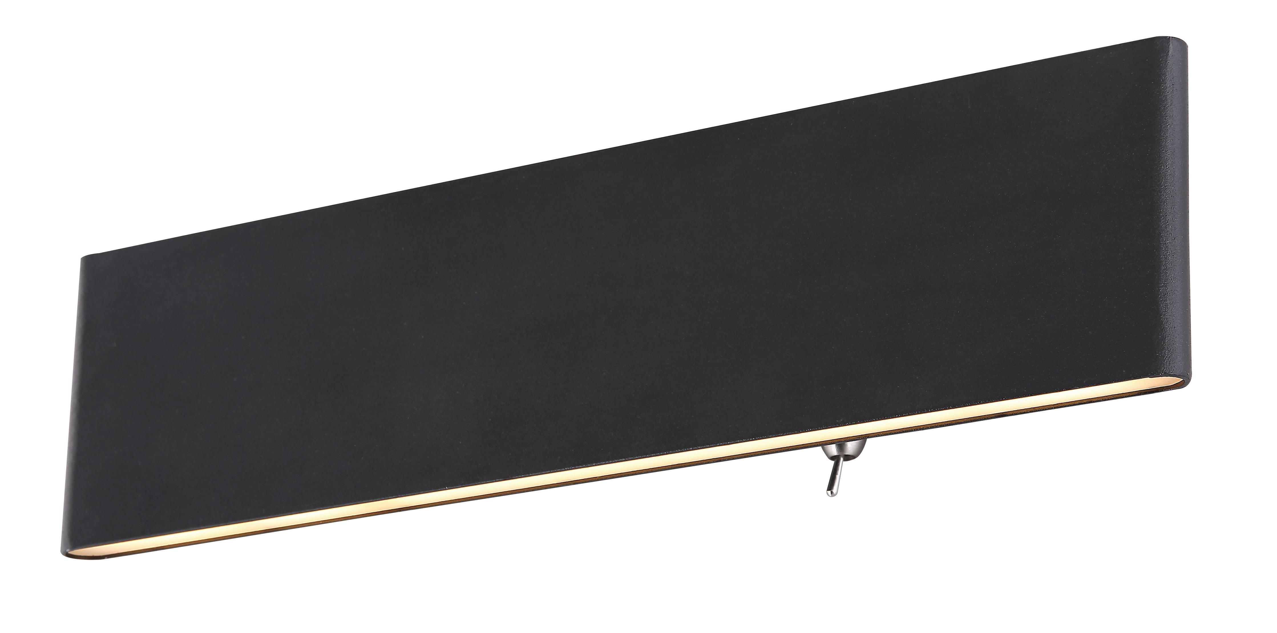 LED-Wandleuchte 1-Flammig mit Kippschalter - Opal/Schwarz, Basics, Kunststoff/Metall (29,5/4,5/8cm) - Globo