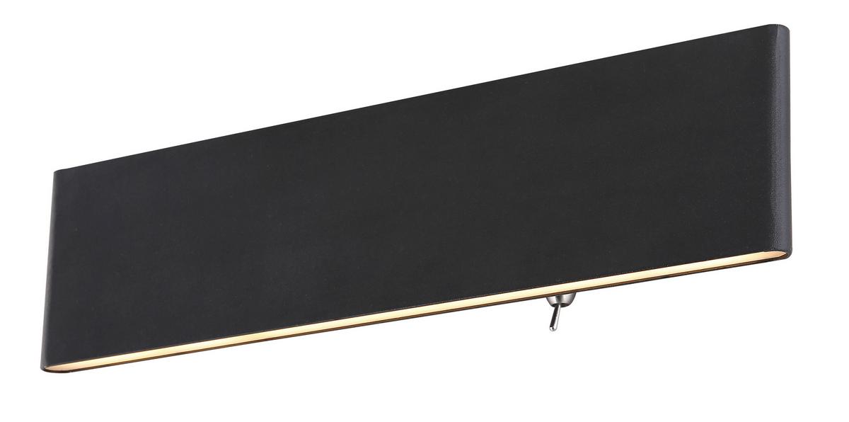 LED-Wandleuchte 1-Flammig mit Kippschalter - Opal/Schwarz, Basics, Kunststoff/Metall (29,5/4,5/8cm) - Globo