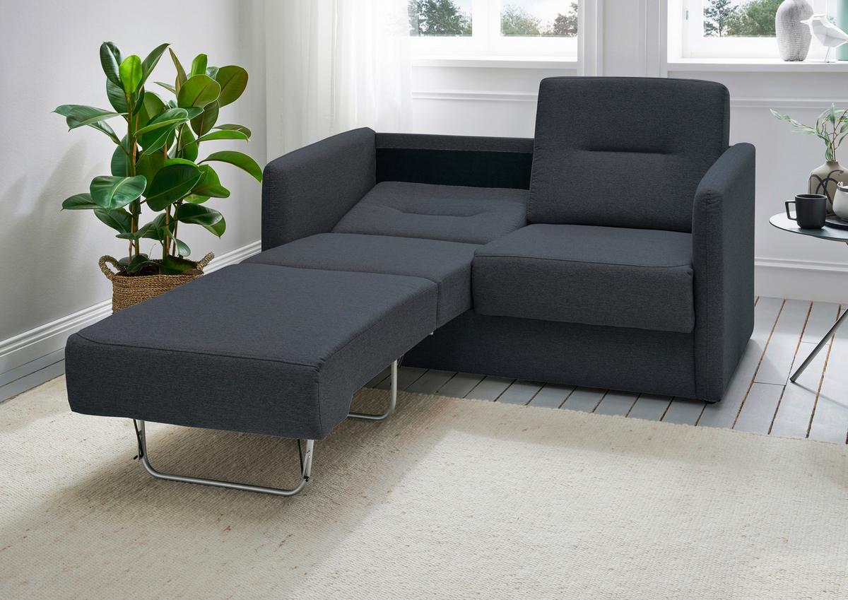 Schlafsofa Regi Anthrazit Mikrofaser B: 147 Cm - Anthrazit/Schwarz, KONVENTIONELL, Textil (147/89/87cm) - Livetastic