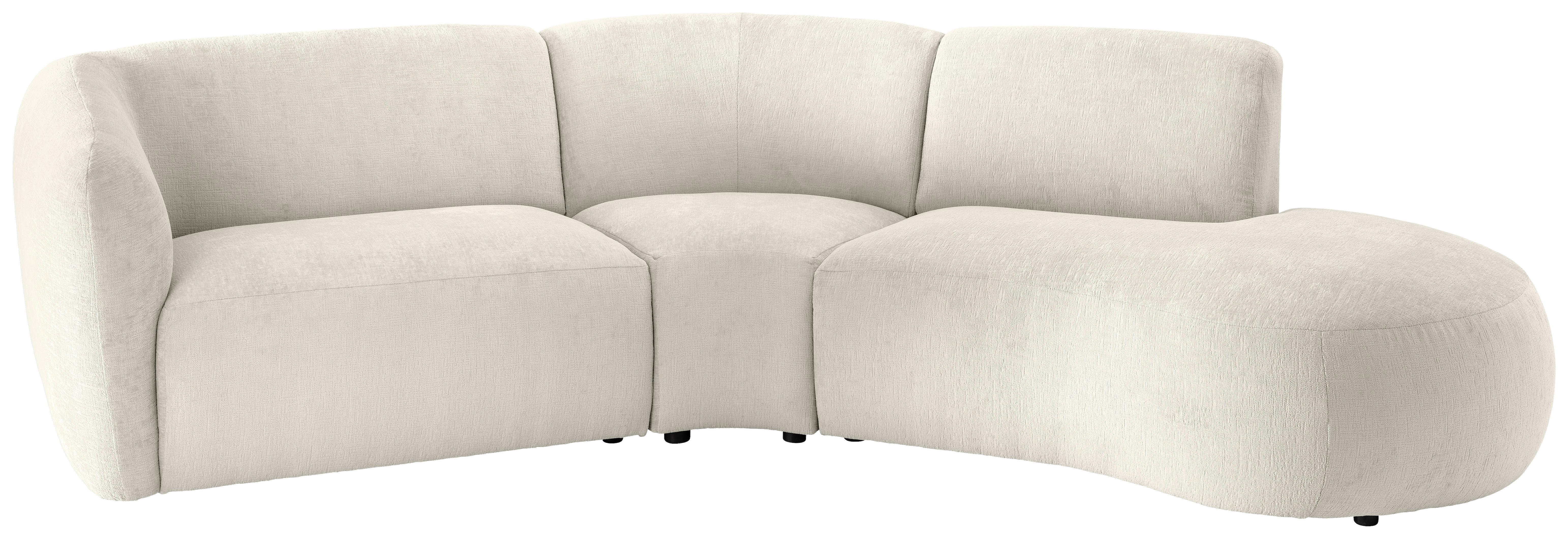 Ecksofa Jesi, Weiß S: 276x182 Cm - Schwarz/Weiß, MODERN, Textil (276/182cm) - Livetastic