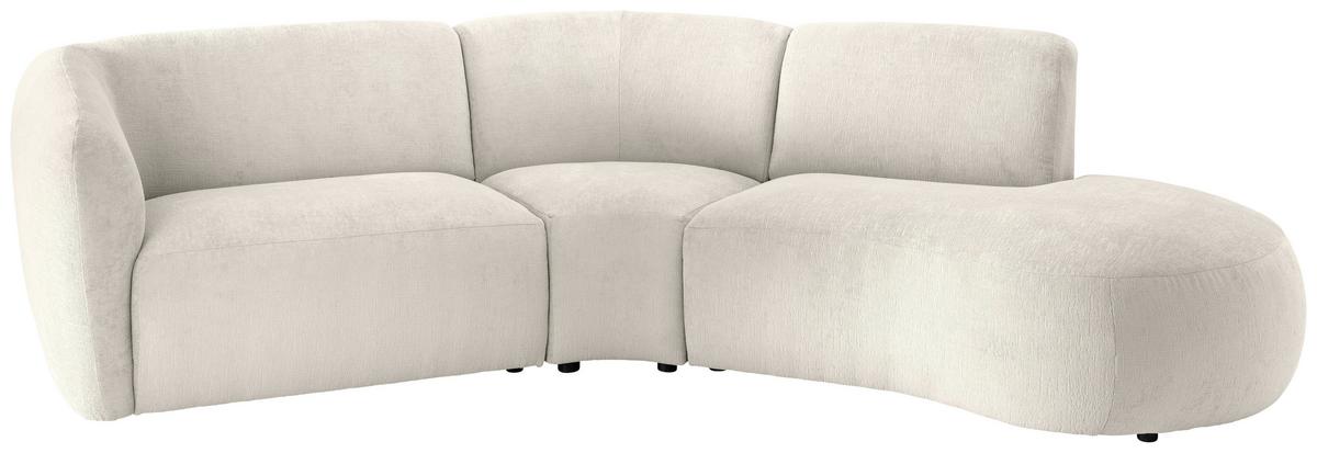 Ecksofa Jesi, Weiß S: 276x182 Cm - Schwarz/Weiß, MODERN, Textil (276/182cm) - Livetastic