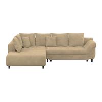 Ecksofa mit Schlaffunktion Mendoza New Chenille 309x197cm - Beige/Schwarz, KONVENTIONELL, Textil (197/309cm) - Ondega