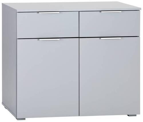 Kommode Mit Soft-close B: 93 Cm Alabama, Seidengrau - Hellgrau/Alufarben, MODERN, Holzwerkstoff (93/81/42cm)