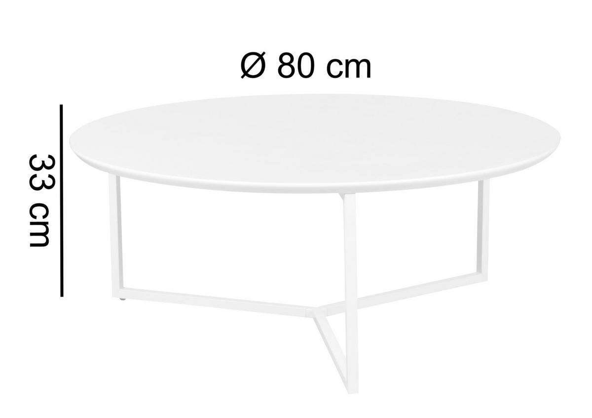 Konferenčný stolík biely - biela, Design, kov/kompozitné drevo (80/80/33cm) - MID.YOU