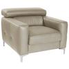 Polstersessel Sammy Grau Leder - Chromfarben/Grau, Design, Leder (99/78-92/106cm) - Livetastic