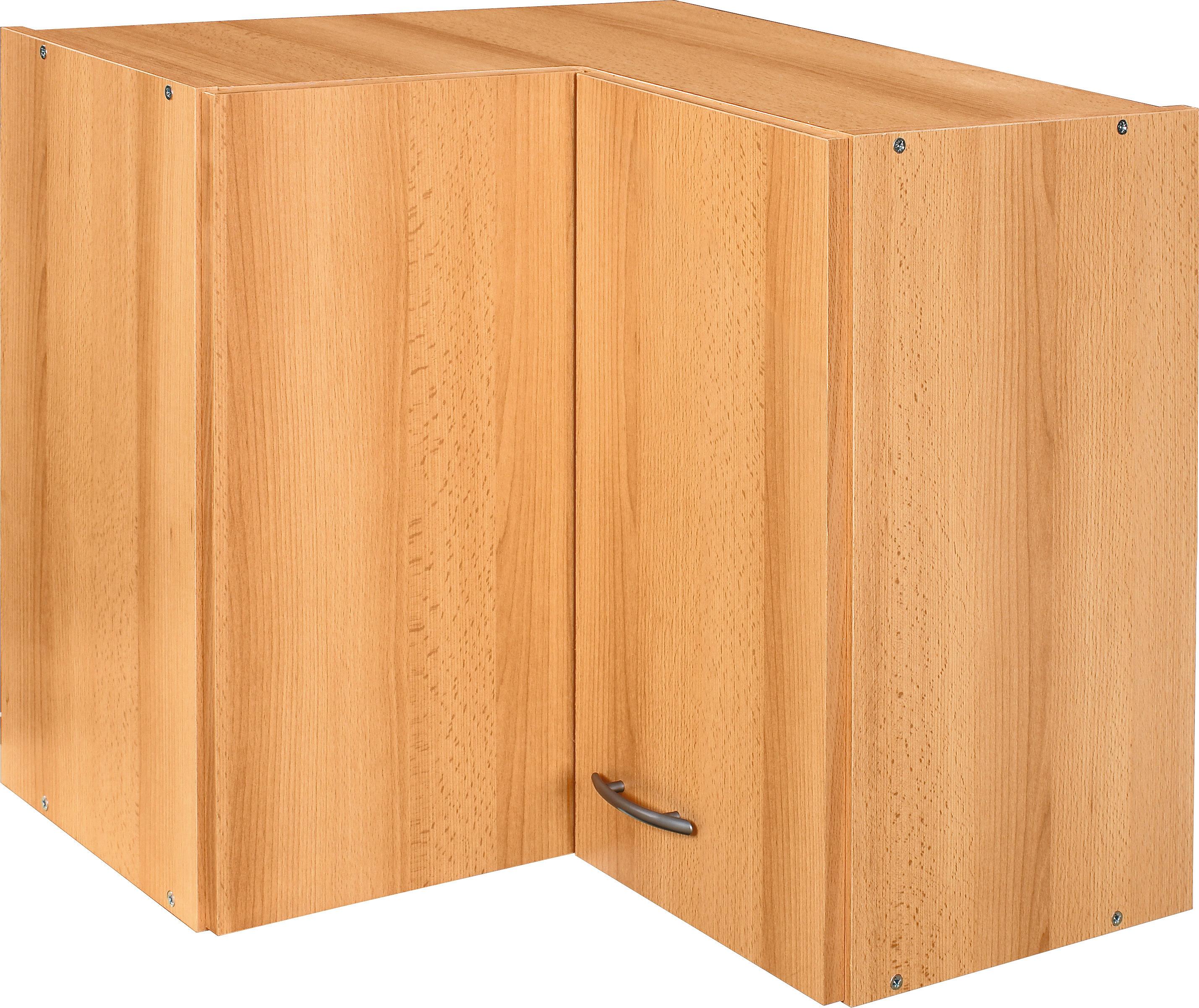 Rohová Horná Skrinka Nano He 60 - sivá/farby buku, Moderný, kompozitné drevo/plast (60/54/32cm) - MID.YOU