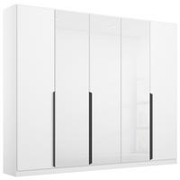 Drehtürenschrank Artemis B: 225 Cm Weiß - Weiß Hochglanz/Weiß, MODERN, Glas/Holzwerkstoff (225/210/54cm) - Rauch Möbel