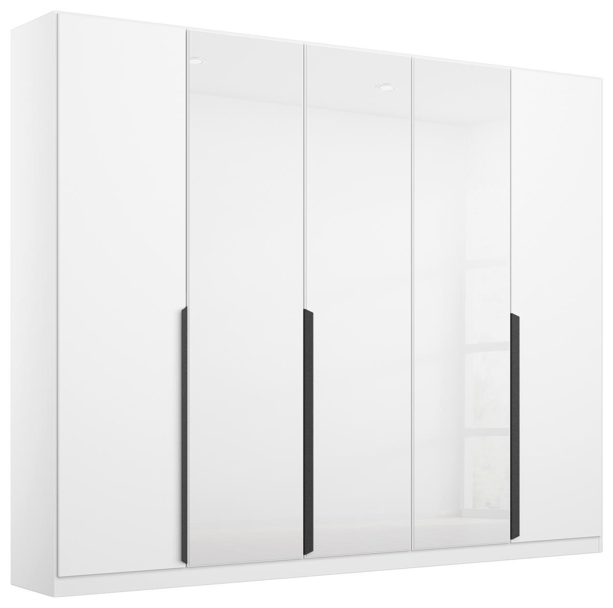 Drehtürenschrank Artemis B: 225 Cm Weiß - Weiß Hochglanz/Weiß, MODERN, Glas/Holzwerkstoff (225/210/54cm) - Rauch Möbel