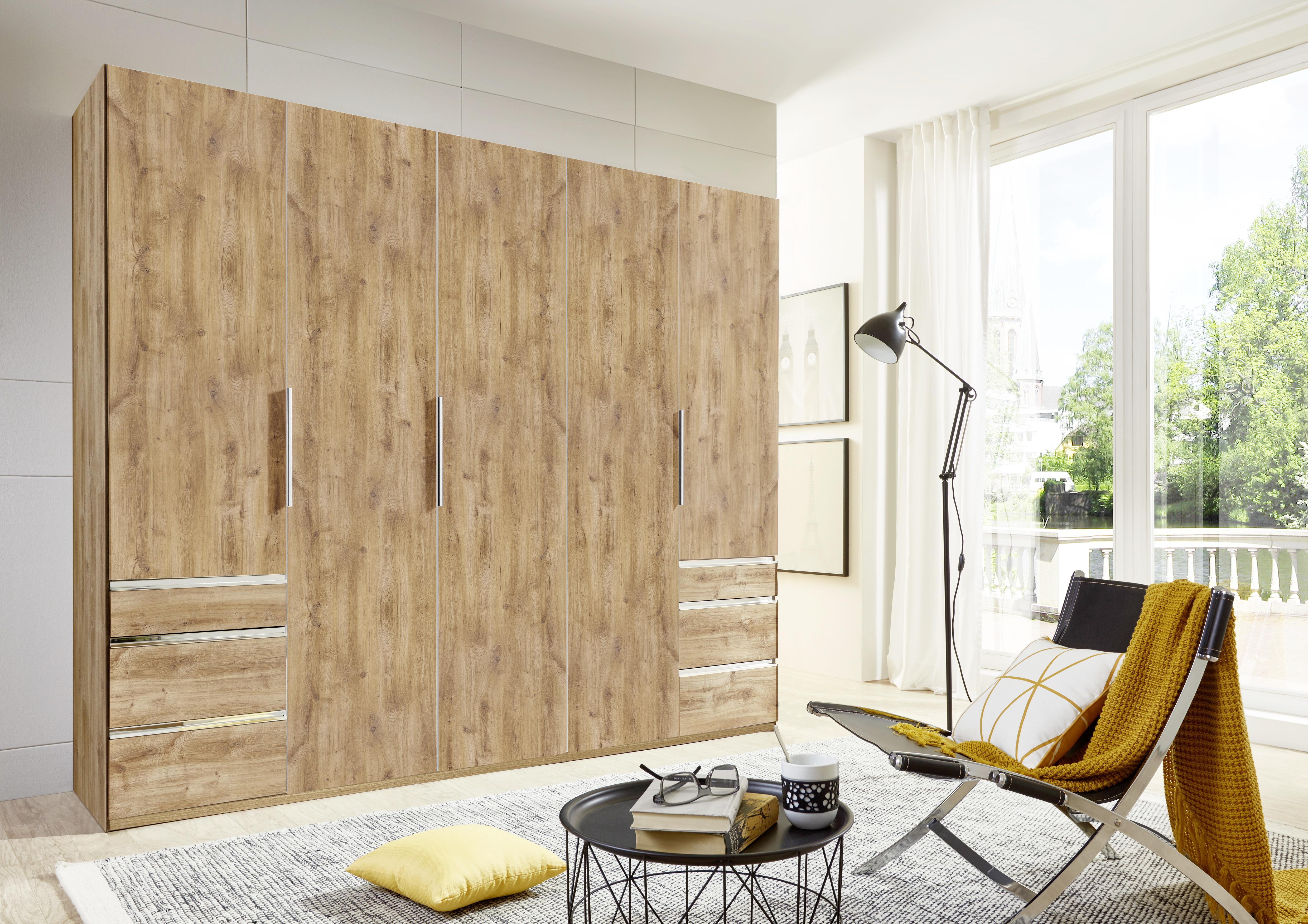 Drehtürenschrank Mit Laden 250cm Level 36a, Eiche Dekor - Eichefarben, MODERN, Holzwerkstoff (250/216/58cm) - MID.YOU