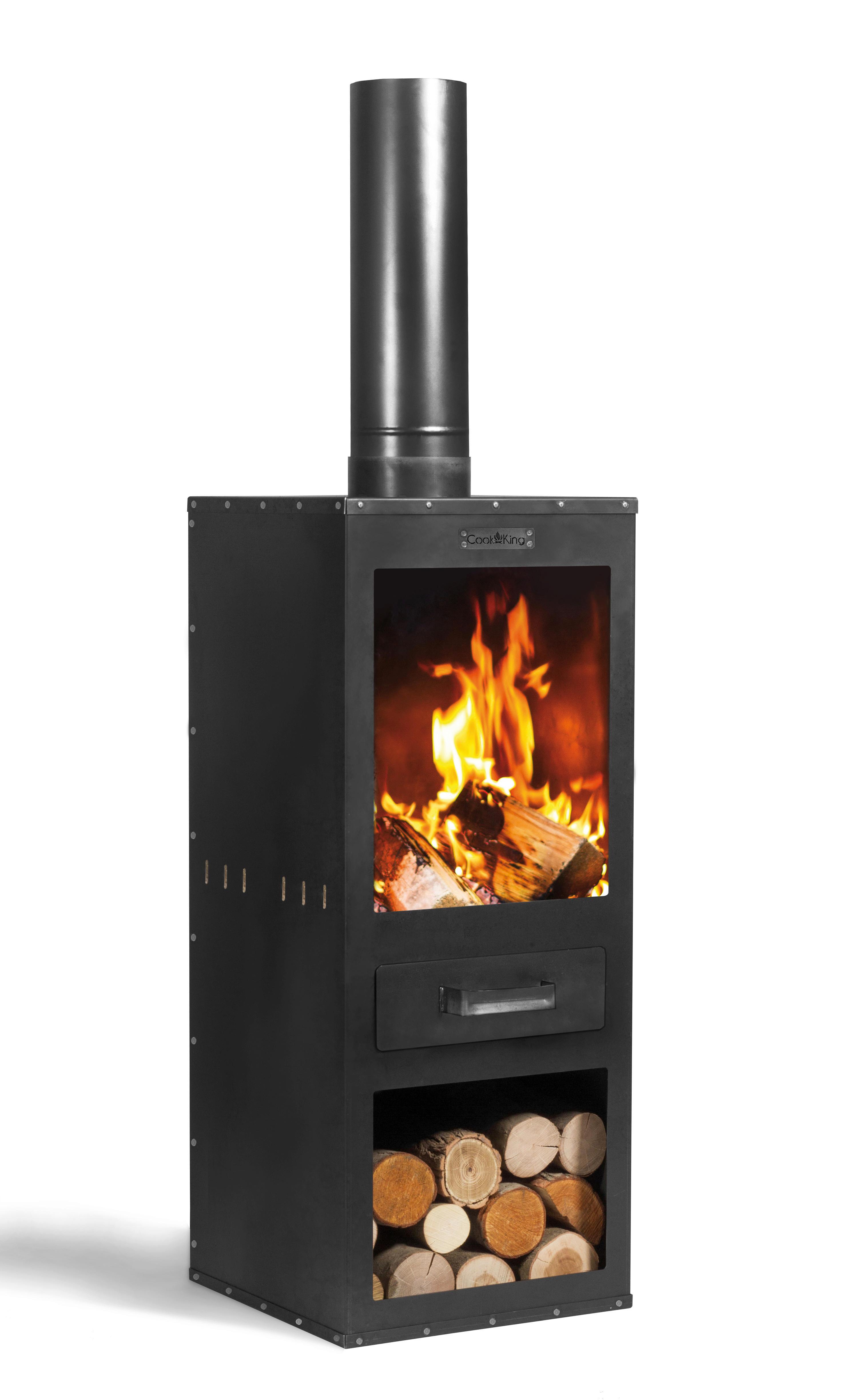 Kaminofen Terrassenofen Rosa - Schwarz, Basics, Metall (40/150/40cm)